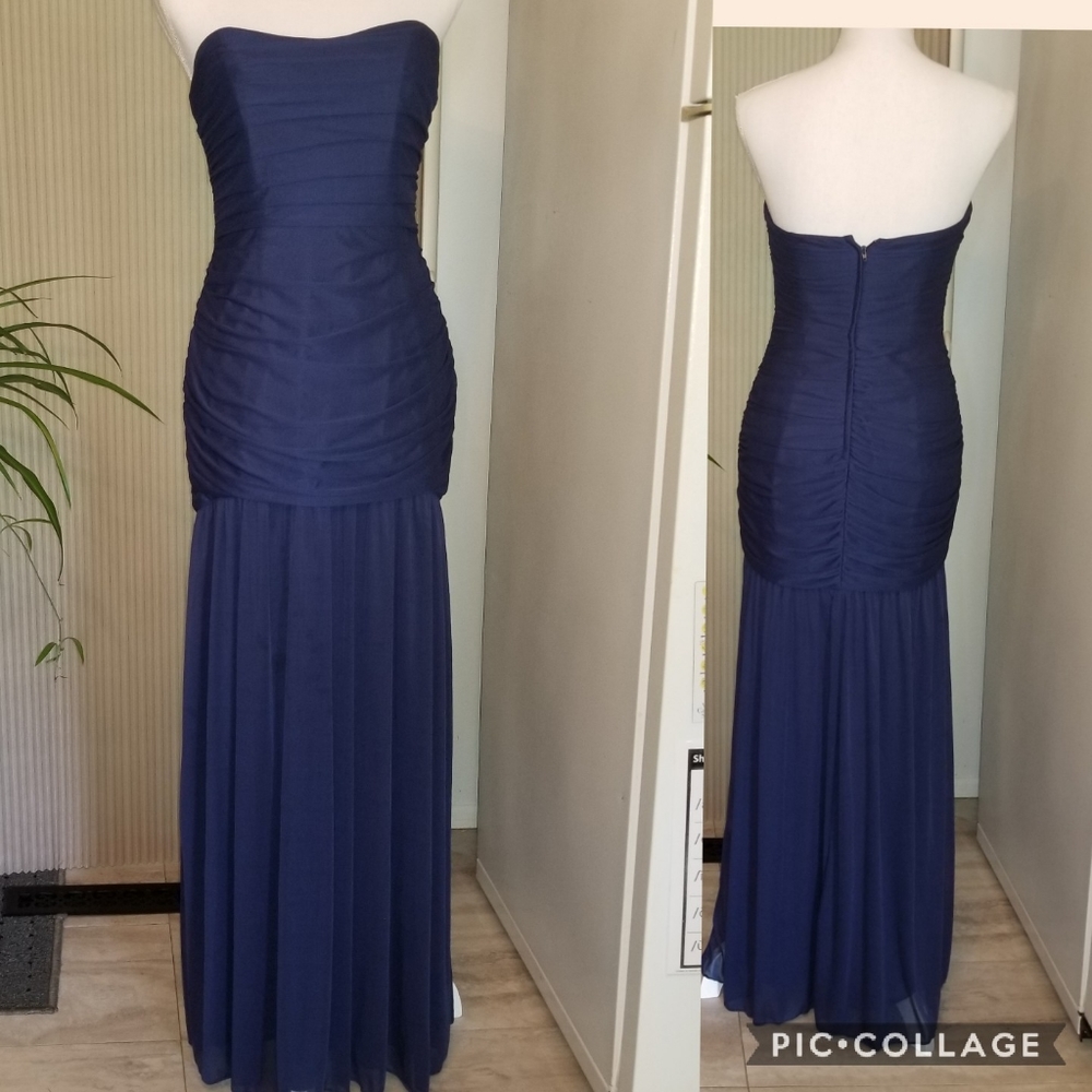 David's Bridal navy blue mermaid bridesmaid/prom
